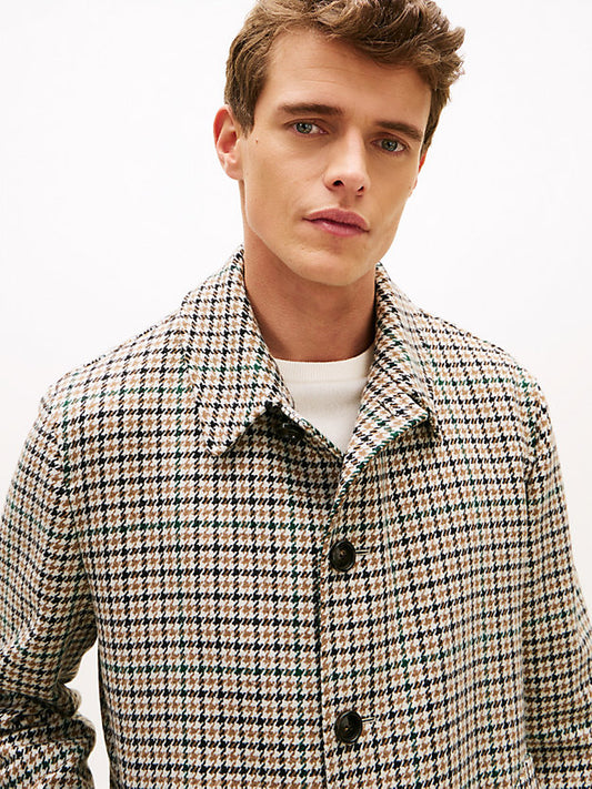 HoundstooWool Blend Longline Coat