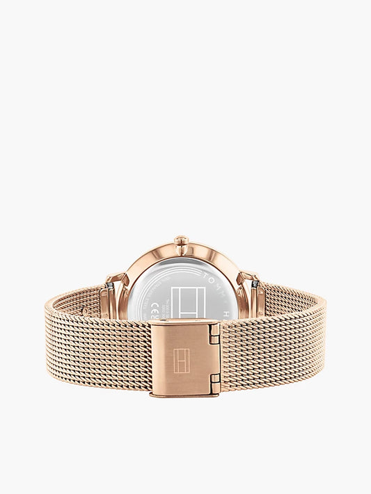 Monogram Rose Gold-Plated Mesh Strap Watch