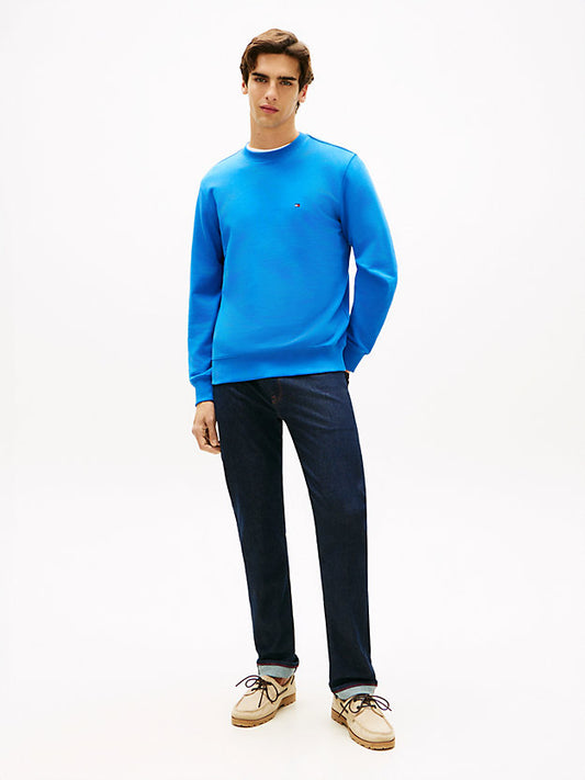 Flag Embroidery Terry Crew Neck Sweatshirt