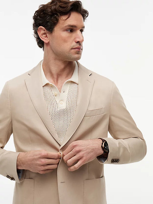 Regular Fit Linen Blend Single Breasted Blazer