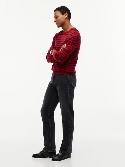 Dover Whiskered Regular Straight Leg Black Jeans
