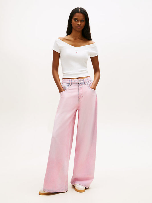 Off-The-Shoulder Ribbed Slim Top
