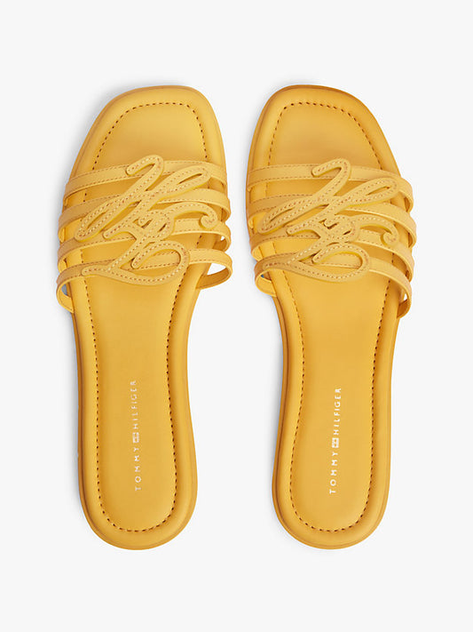 Logo Strap Leather Mules