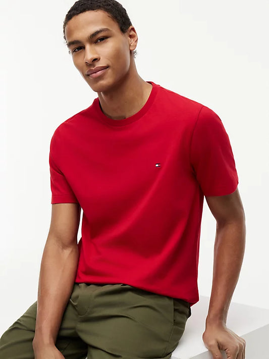Flag Embroidery Jersey Crew Neck T-Shirt