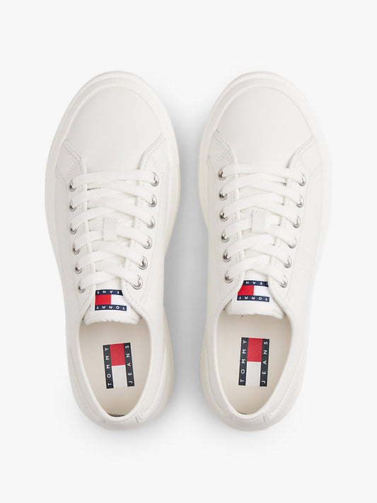 Debossed Logo Platform Trainers WiLeather