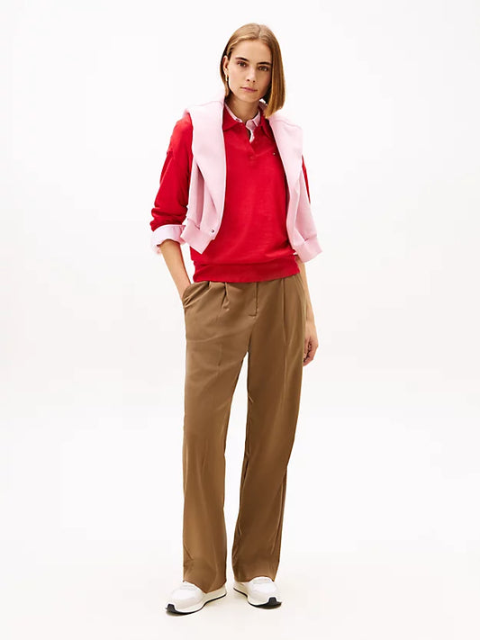Flag Embroidery Polo Jumper WiSilk
