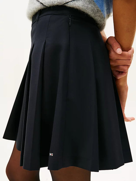 Timeless Wool Blend Pleated Mini Skirt