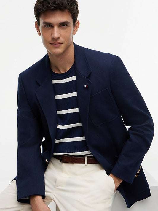 Washed Regular Fit Gold-Tone Button Blazer