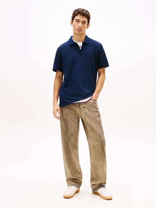Badge Regular Fit Waffle Knit Polo Shirt