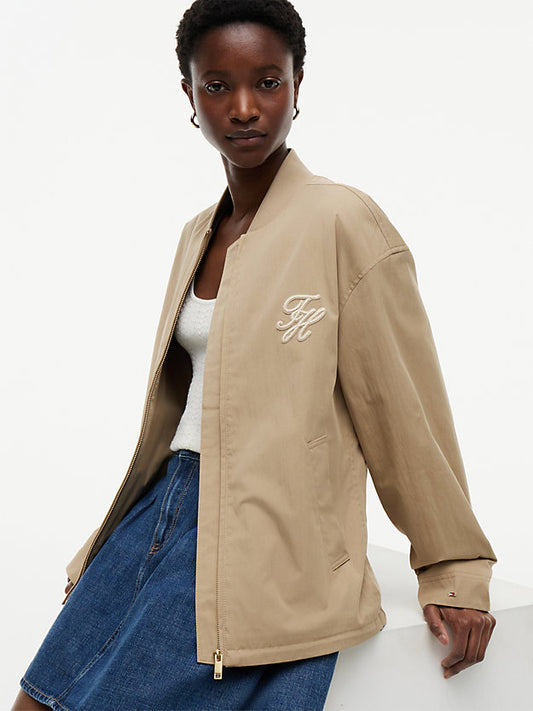 Logo Appliqué Twill Bomber Jacket