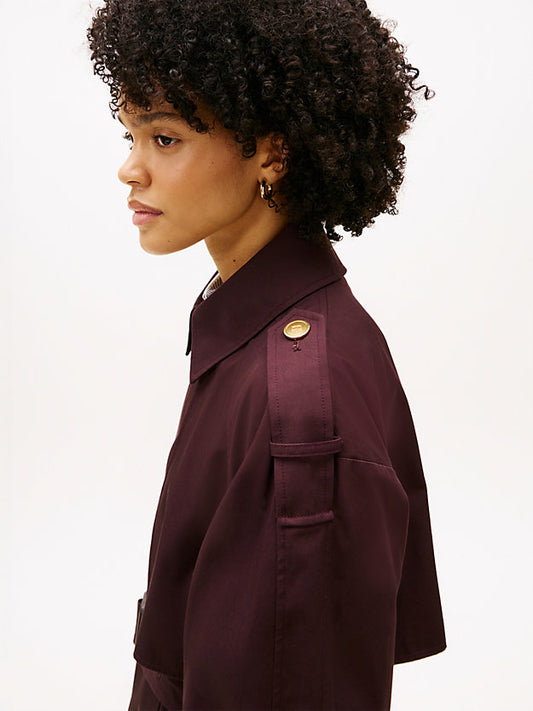 Water Repellent Twill Oversized Trench Coat