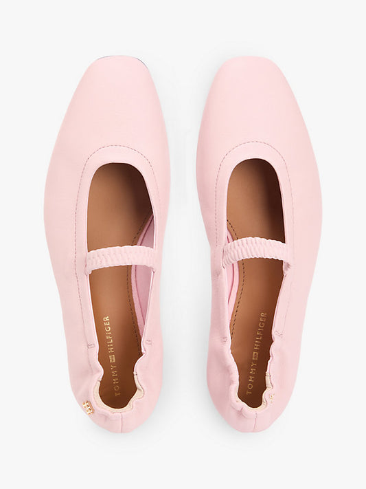 Leather Elasticated Strap Ballerinas