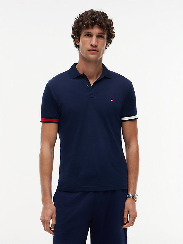 Slim Fit Fluid Cotton Knit Tipped Polo Shirt