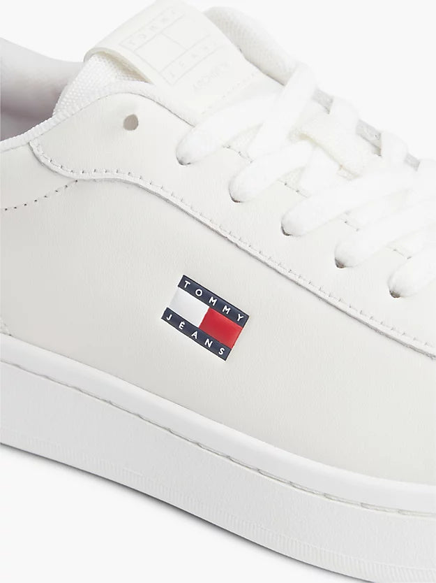 Contrast Heel Leather Archive Court Trainers