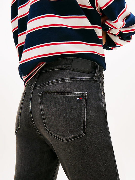 Nora Mid Rise Skinny Black Jeans
