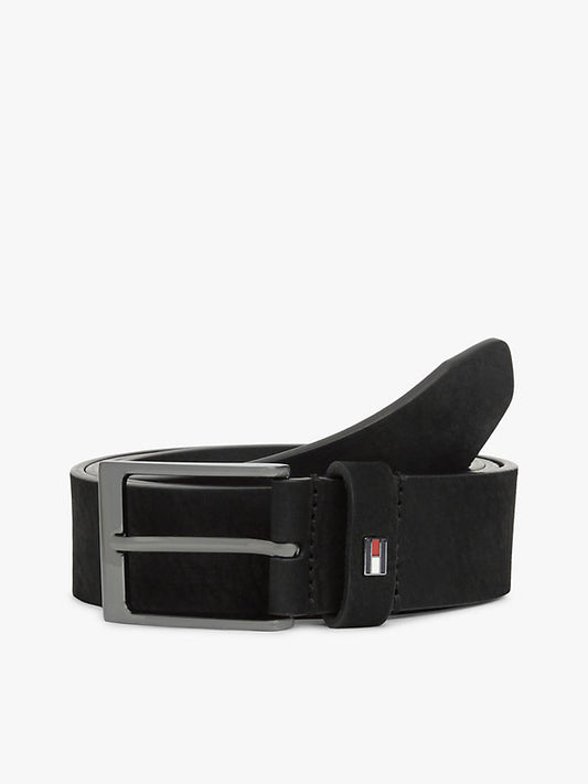 Enamel Flag Rectangular Buckle Leather Belt