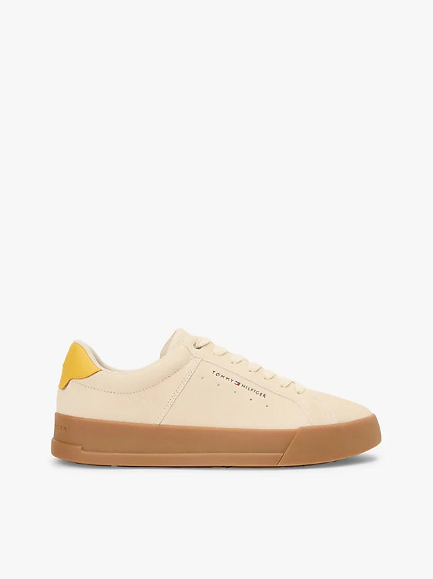 Contrast Heel Suede Court Trainers