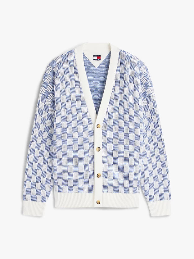 Badge Relaxed Textured Cardigan