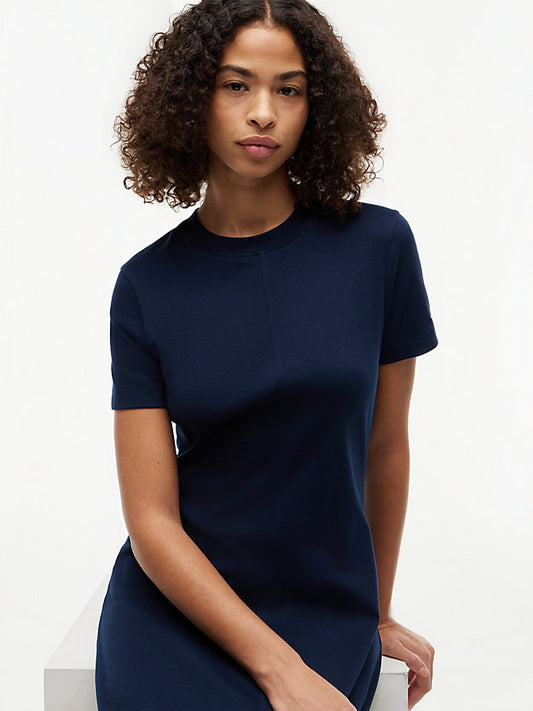 Interlock Knit Midi Fit And Flare Dress