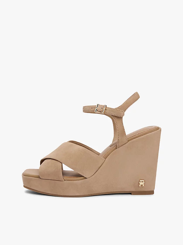 Suede High Wedge Heel Sandals