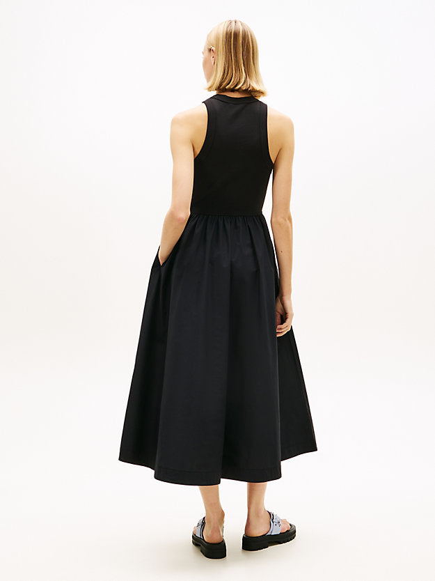 Slim Sleeveless Poplin Maxi Dress