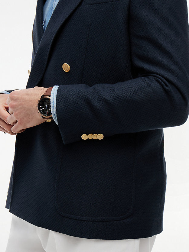 Regular Fit Wool Blend Double Breasted Blazer