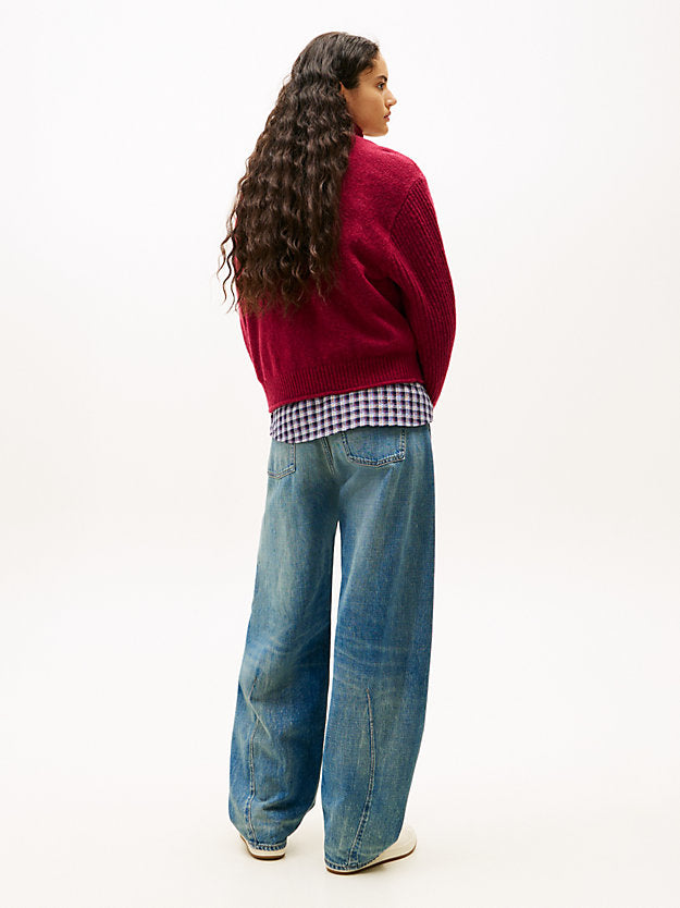 Flag Intarsia Relaxed Turtleneck Jumper