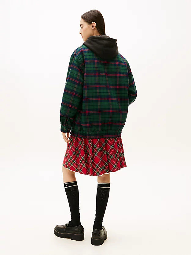 Girl Padded Tartan Oversized Ivy Jacket