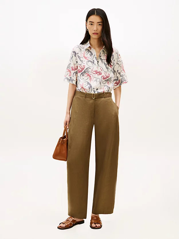 Relaxed Fit Pure Linen Short Sleeve Shirt