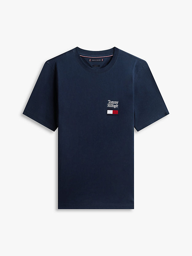 Logo Embroidery Jersey Crew Neck T-Shirt