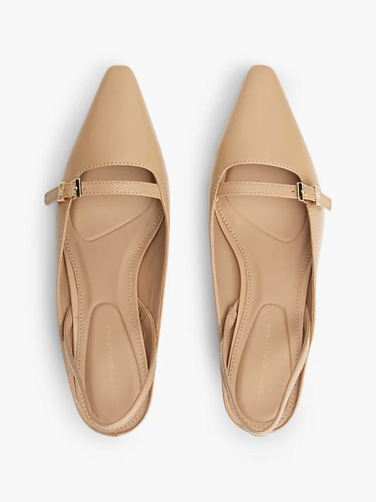 Leather Kitten Heel Slingbacks
