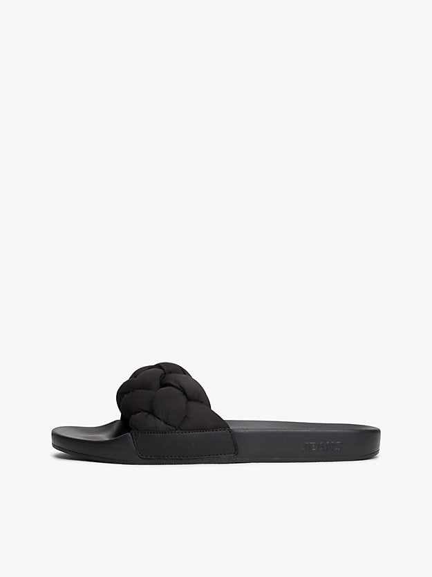 Embossed Braided Strap Slides