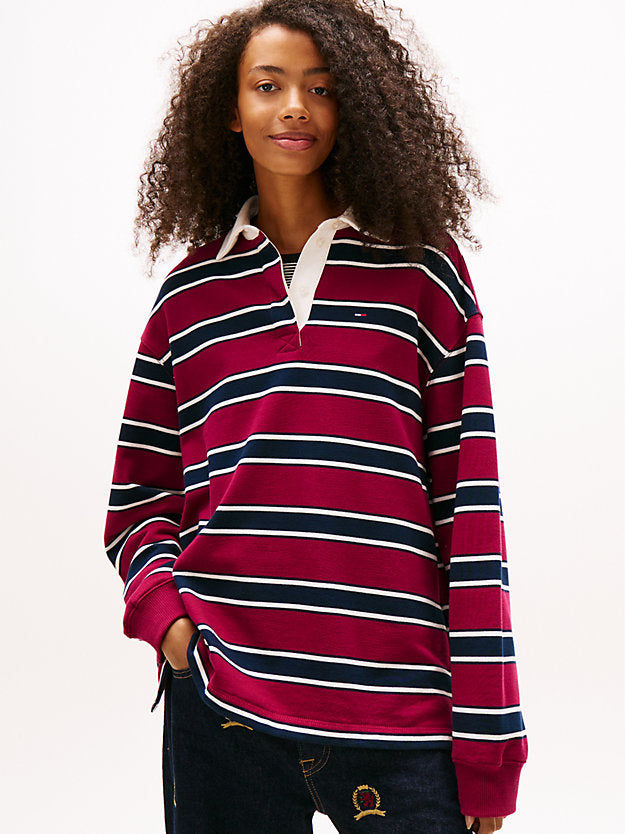 Stripe Relaxed Terry Rugby Shirt