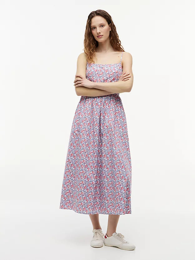 Crinkle Poplin Strap Maxi Dress