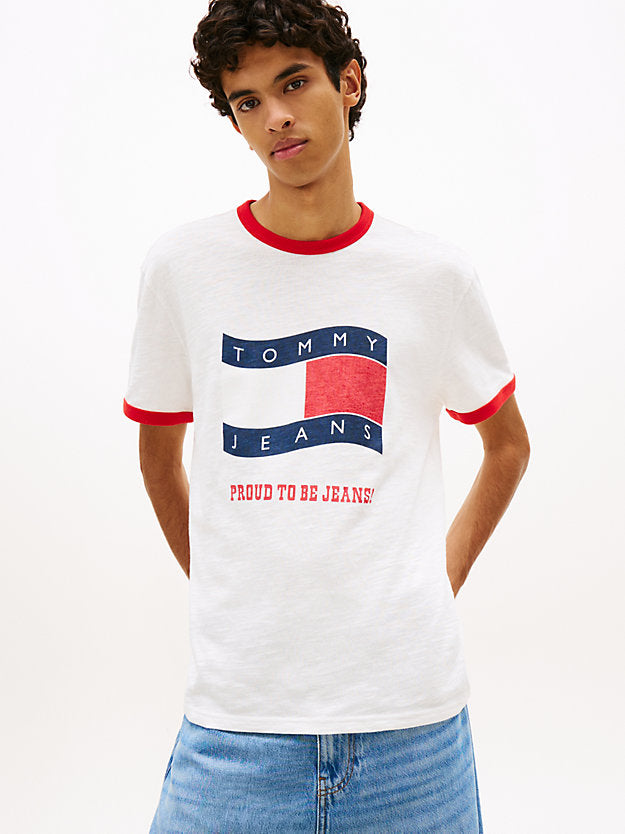 Wavy Flag Textured Jersey T-Shirt