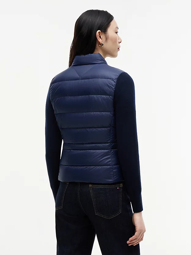 Mixed Texture Slim Lightweight Down Jacket