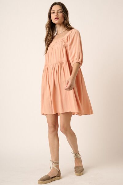 Mittoshop Mini-Kleid mit Biesen-Detail und Bindebändern