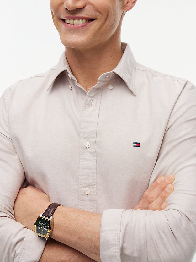 Regular Fit Flag Embroidery Oxford Shirt