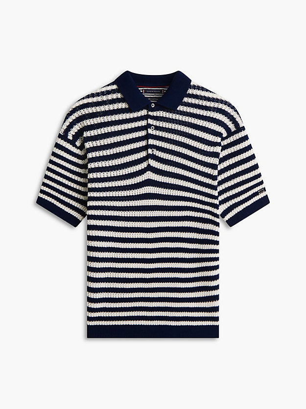 New York Label Relaxed Fit Knit Polo Shirt