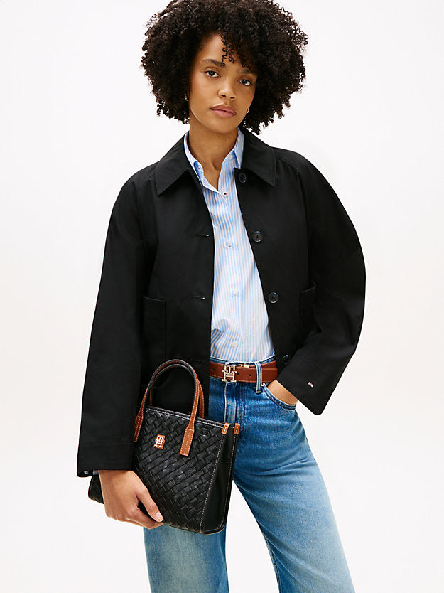 City Woven Crossbody Tote Bag