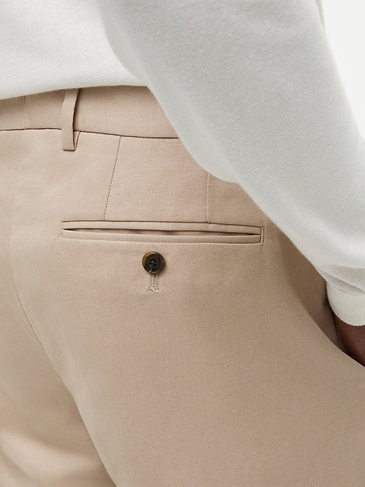 Regular Linen Blend Pressed Crease Trousers