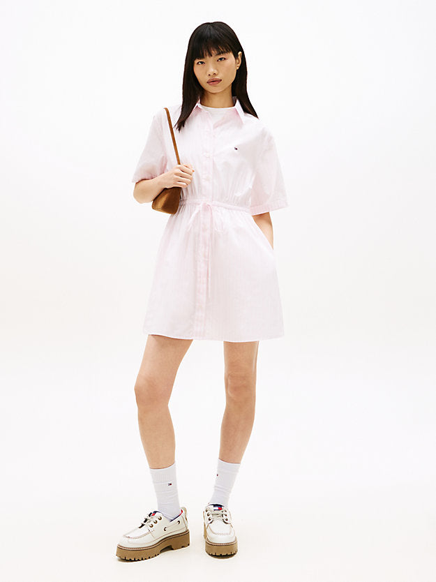 Stripe Relaxed Poplin Mini Shirt Dress