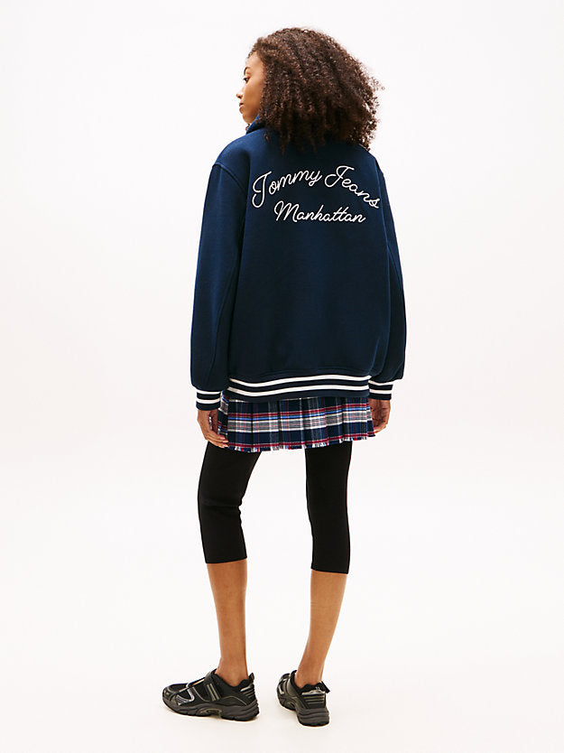 Padded Twill Oversized Varsity Jacket