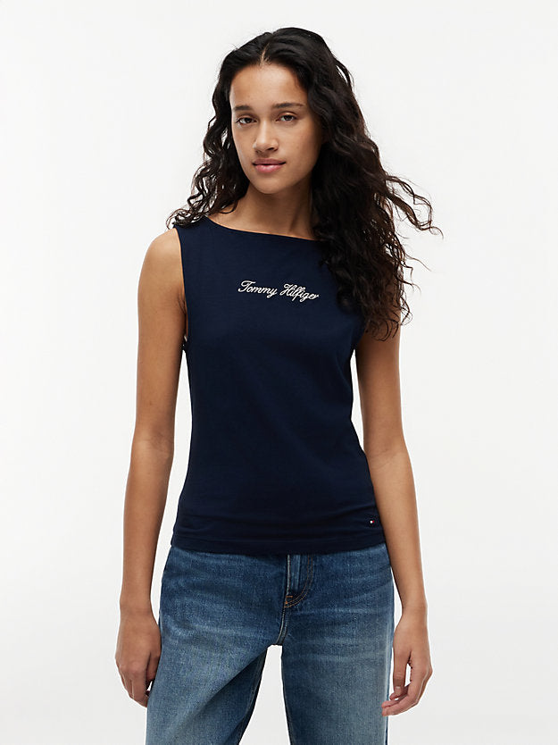 Slim Boat Neck Tank Top