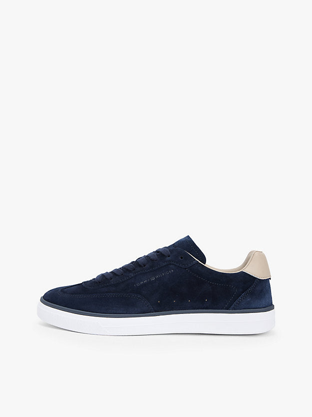 Luxe Embossed Logo Suede Trainers