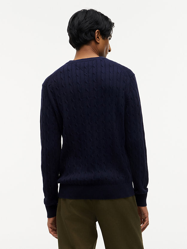 Flag Embroidery Cable Knit Jumper