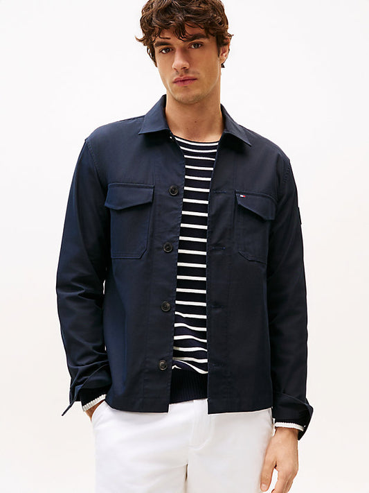Flag Embroidery Twill Shirt Jacket