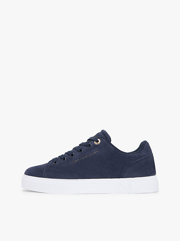 Suede Metallic Logo Cupsole Trainers
