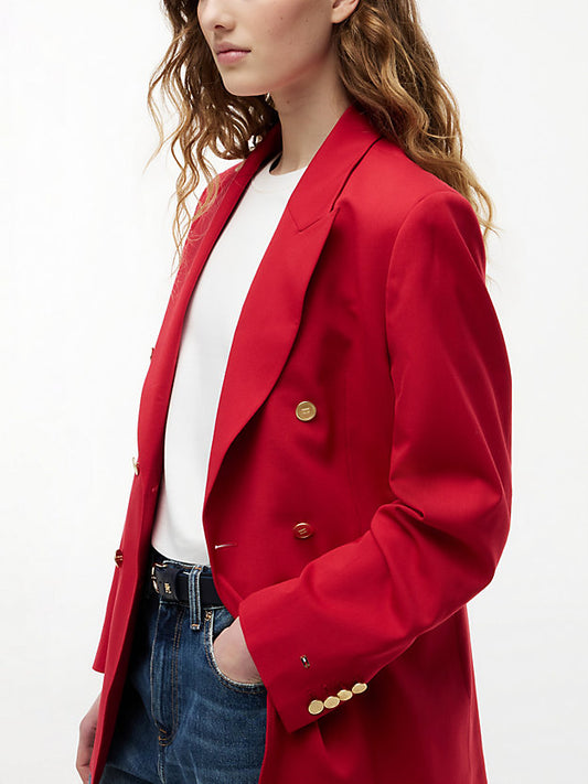 Timeless Wool Blend Relaxed Double Breasted Blazer