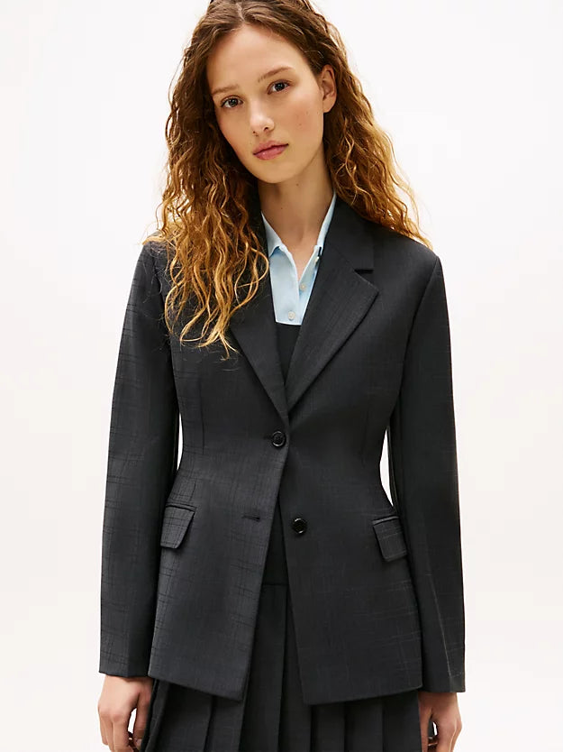 Check Slim Fit Wool Blend Blazer